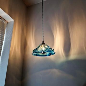 Lampe suspendue vintage en verre Val Saint Lambert., Enlèvement ou Envoi