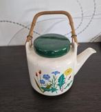 Vintage keramische theepot met bloemenmotief, Ophalen of Verzenden