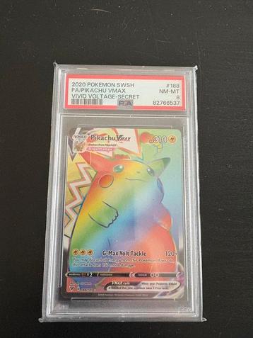 Pikachu vmax rainbow psa 8, Enlèvement ou Envoi