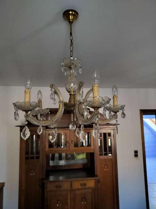 Luster, Huis en Inrichting, Lampen | Kroonluchters, Gebruikt, Glas, Metaal, Ophalen