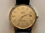 Omega Quartz Seamaster 18 karaat goud met zwarte leren band, Handtassen en Accessoires, Horloges | Antiek, 1930 tot 1960, Goud