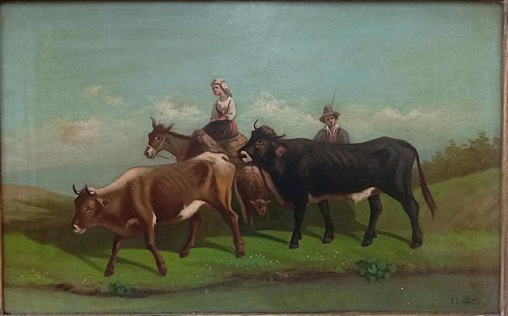 19de eeuw Italiaans schilderij DOTTORI, Antiek en Kunst, Kunst | Schilderijen | Klassiek, Ophalen of Verzenden