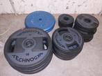 Home gym set (plates + dumbells + fitnessbank + pull up bar), Sport en Fitness, Fitnessapparatuur, Ophalen, Overige materialen