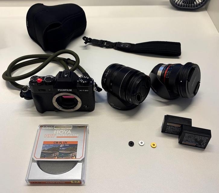 Fujifilm X-T20 + XF 18-55mm F2.8 + Samyang 12mm F2.0 + acc., Audio, Tv en Foto, Fotocamera's Digitaal, Gebruikt, Compact, Fuji