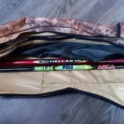 Achort draagtas + 2 visstokken, Watersport en Boten, Hengelsport | Zeevissen, Zo goed als nieuw, Ophalen of Verzenden