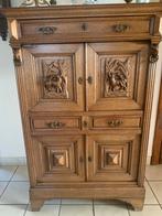 Retro eiken kastje met dieren motief 4 deuren 2 schuiven, Enlèvement