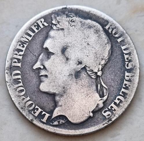 Superzeldzame 1 Franc 1843 (Gelauwerd) Leopold I, Postzegels en Munten, Munten | België, Losse munt, Zilver, Zilver, Ophalen of Verzenden