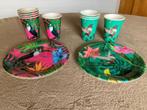 4 groene en 5 roze kartonnen borden, 4 groene en 5 roze kart, Ophalen of Verzenden, Nieuw, Feestartikel