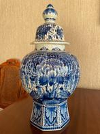 Dit is 1geribde Delfts blauwe dekselvaas, Antiek en Kunst, Ophalen