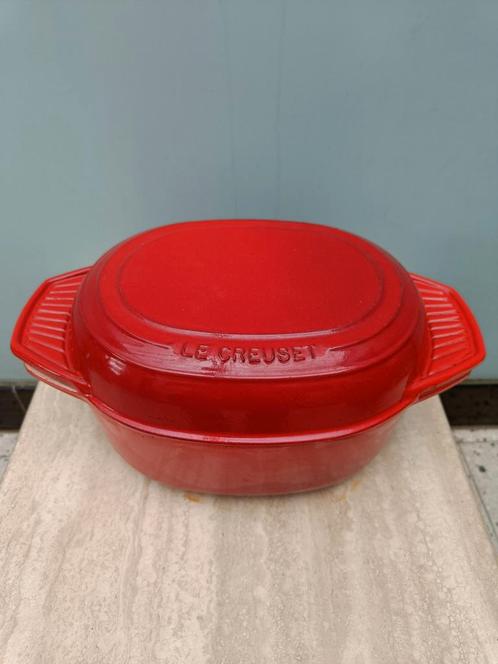 Le Creuset gietijzeren braadpan met deksel maat 27 cm, Huis en Inrichting, Keuken | Potten en Pannen, Zo goed als nieuw, Gietijzer