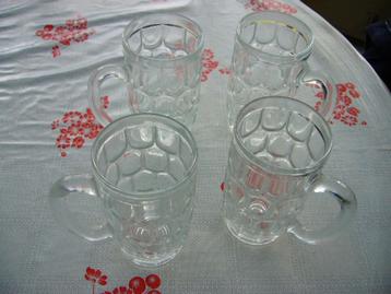 4 biermokken, Huis en Inrichting, Ophalen of Verzenden, Nieuw, Glas, Glas of Glazen
