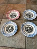 4 antieke borden porcelein longwy, Antiek en Kunst, Antiek | Porselein, Ophalen