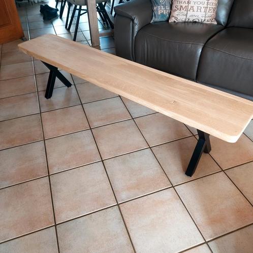Bancs style industriel., Huis en Inrichting, Tafels | Salontafels, Zo goed als nieuw, Eikenhout, Metaal, Ophalen