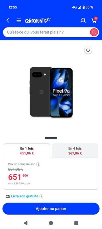 Google pixel 9a 128go débloqué, Enlèvement, Comme neuf