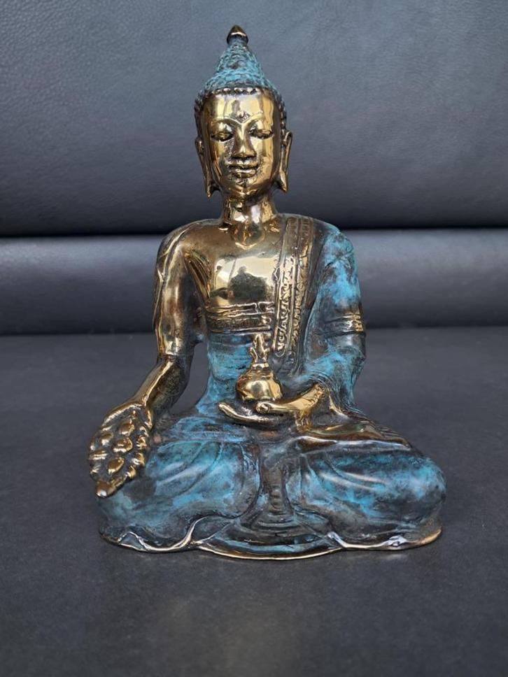 Bronzen medicijn Boeddha/Azië/Tibet/Varada Mudra, Huis en Inrichting, Woonaccessoires | Boeddhabeelden, Nieuw, Ophalen of Verzenden