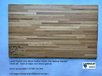 42m2 Lamel Parket Softloc White Oak Naturaal Oiled = €1050