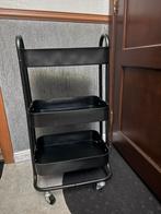 Chariot de rangement noir – 3 niveaux – 18€, Enlèvement, Comme neuf