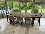 Table à manger + Chaises, Ophalen, 100 tot 150 cm, Eikenhout, 200 cm of meer