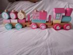 houten blokken trein, Kinderen en Baby's, Speelgoed | Houten speelgoed, Ophalen, Zo goed als nieuw, Duw- of Trekspeelgoed