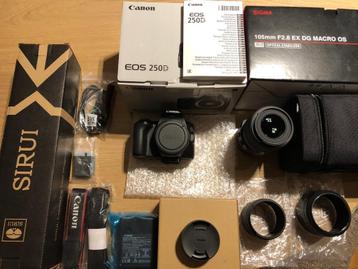 Canon EOS 250D+Sigma 105mm+Nisi+Sirui  beschikbaar voor biedingen