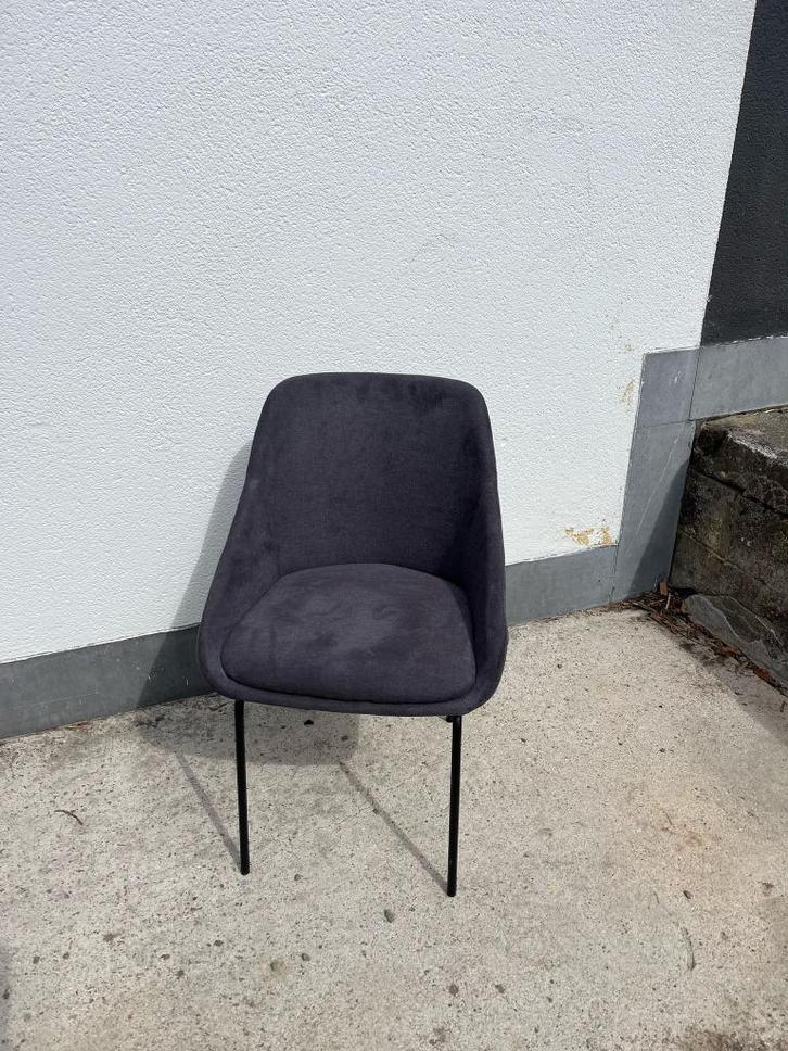 Chaise Gris Anthracite JYSK (2 pièces), Huis en Inrichting, Stoelen, Gebruikt, Twee, Metaal, Stof, Grijs, Ophalen