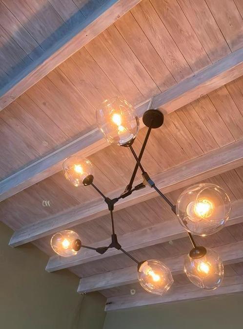 Plafondlamp “atomen”, Huis en Inrichting, Lampen | Plafondlampen, Zo goed als nieuw, Glas, Ophalen