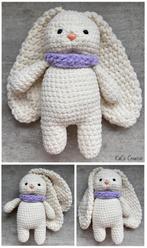 Knuffel  ‘Snuggle Konijn’ Cream (Handmade - Gehaakt), Hobby en Vrije tijd, Breien en Haken, Nieuw, Overige typen, Ophalen of Verzenden