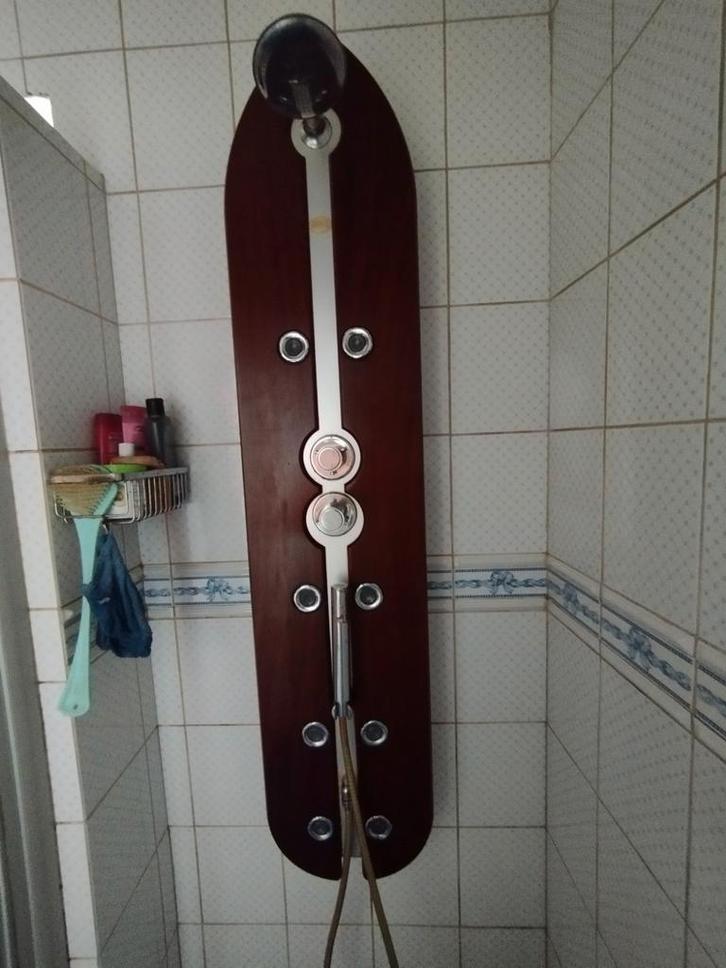 Colonne de douche Banos en bois précieux et aluminium, Huis en Inrichting, Badkamer | Complete badkamers, Gebruikt, Ophalen