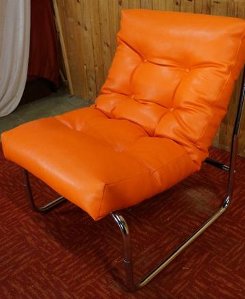  Rode Chromen metalen Gillis Lundgren Pixi Fauteuil Chair  beschikbaar voor biedingen