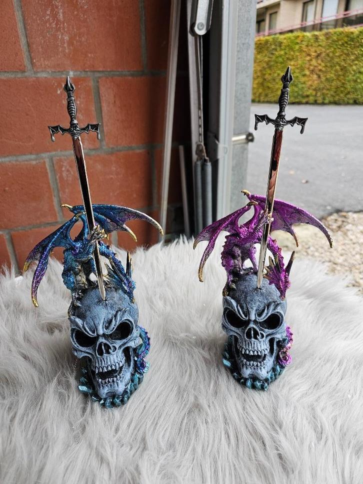 Prachtig duo drakenfiguur Dark Legend Dragon-Lord, Antiek en Kunst, Kunst | Designobjecten, Ophalen