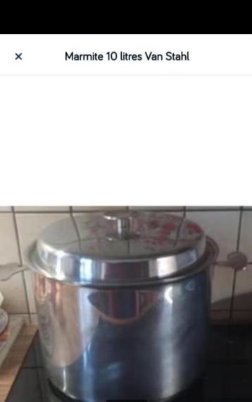 Marmite 10 litres Van stahl, Inox, Comme neuf, Enlèvement, Plaque céramique