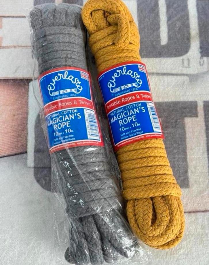 2X 10 Meter 10MM Everlasto Tovenaars-Touw Gevlochten Katoen, Hobby en Vrije tijd, Knutselen, Nieuw, Materiaal, Ophalen of Verzenden