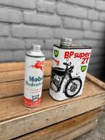 Zeldzame olie blikken BP en Mobiloil, Verzamelen, Ophalen of Verzenden, Gebruikt, Verpakking