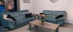 Salon en  alcantara bleu+ table + meuble tv, Maison & Meubles, Enlèvement