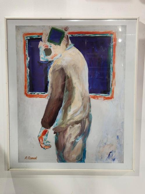 Roger Raveel  , een mens 1987  . Gesigneerd  R. Raveel, Antiek en Kunst, Kunst | Litho's en Zeefdrukken, Ophalen of Verzenden