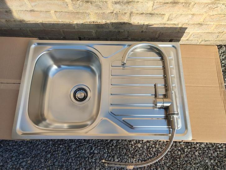 Lanesto Spoelbak en keukenkraan rvs, Huis en Inrichting, Keuken | Keukenelementen, Nieuw, Ophalen of Verzenden