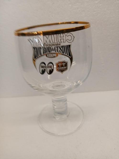 CHIMAY EUROPEAN HOT ROD & CUSTOM SHOW staand glas gedeelteli, Verzamelen, Biermerken, Nieuw, Glas of Glazen, Overige merken, Ophalen of Verzenden