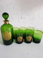 Groene fles en glazen, Verzamelen, Zo goed als nieuw, Ophalen