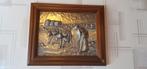 Cadre en étain "Les glaneuses de Millet" avec cadre bois, Antiquités & Art, Antiquités | Étain, Enlèvement ou Envoi