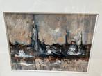 Scheldezicht, kathedraal olieverf Renee Kempen, Antiek en Kunst, Ophalen of Verzenden