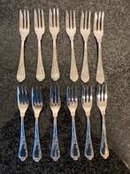 verzilverde dessert vorken, Antiek en Kunst, Antiek | Bestek, Ophalen of Verzenden