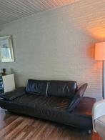 Lederen salon zetel 4 plaatsen, Huis en Inrichting, 250 tot 300 cm, Gebruikt, Ophalen of Verzenden, Rechte bank