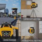 Roterende laser (groen) met ontvanger TE HUUR!!, Ophalen of Verzenden, Zo goed als nieuw, Overige meters