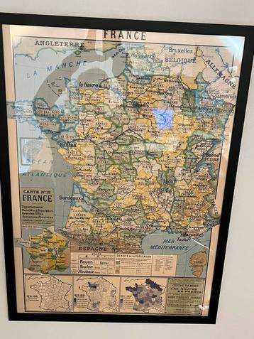 Carte de la France encadré beschikbaar voor biedingen