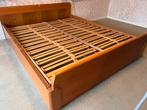 Bed 1.60x 2.00, Ophalen, Gebruikt, Beige, Tweepersoons