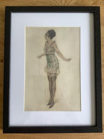 PIN-UP ANNO 1920&30.KLEURENLITHO. beschikbaar voor biedingen