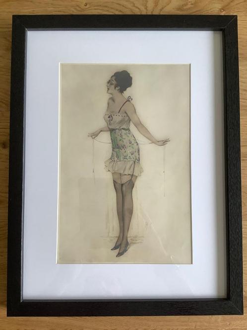 PIN-UP ANNO 1920&30.KLEURENLITHO., Antiek en Kunst, Kunst | Litho's en Zeefdrukken, Ophalen
