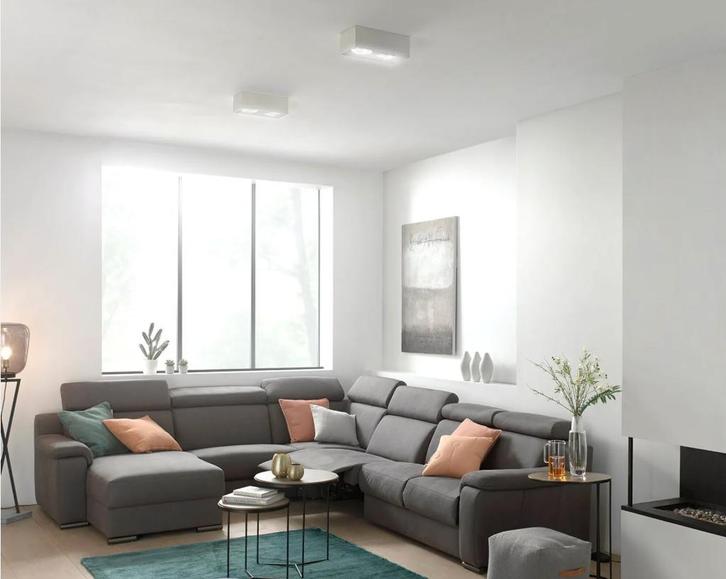 Hoeksalon HIMA SALINA Stof donkerbruin/grijs, Huis en Inrichting, Zetels | Complete zithoeken, Zo goed als nieuw, Stof, Ophalen