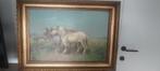 Paul Henry Schouten Europese school (XIX) - 2 boeren paarden, Antiek en Kunst, Ophalen of Verzenden