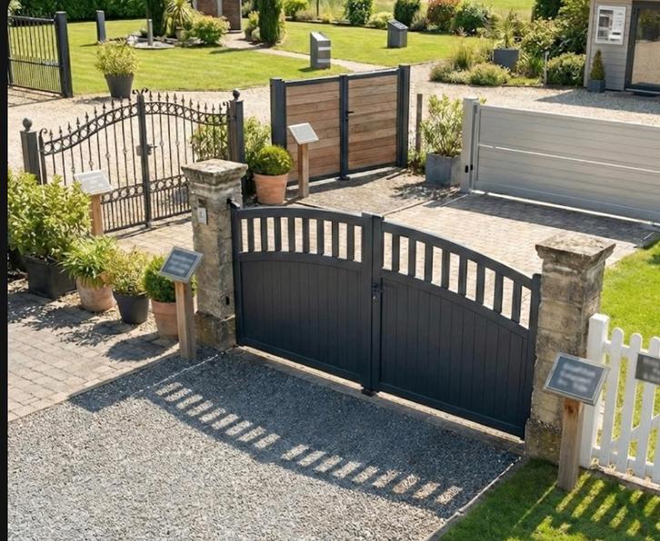SHOWROOMMODEL tuinpoort LOGIE, Tuin en Terras, Tuinpoorten, Zo goed als nieuw, Draaipoort, Aluminium, Ophalen